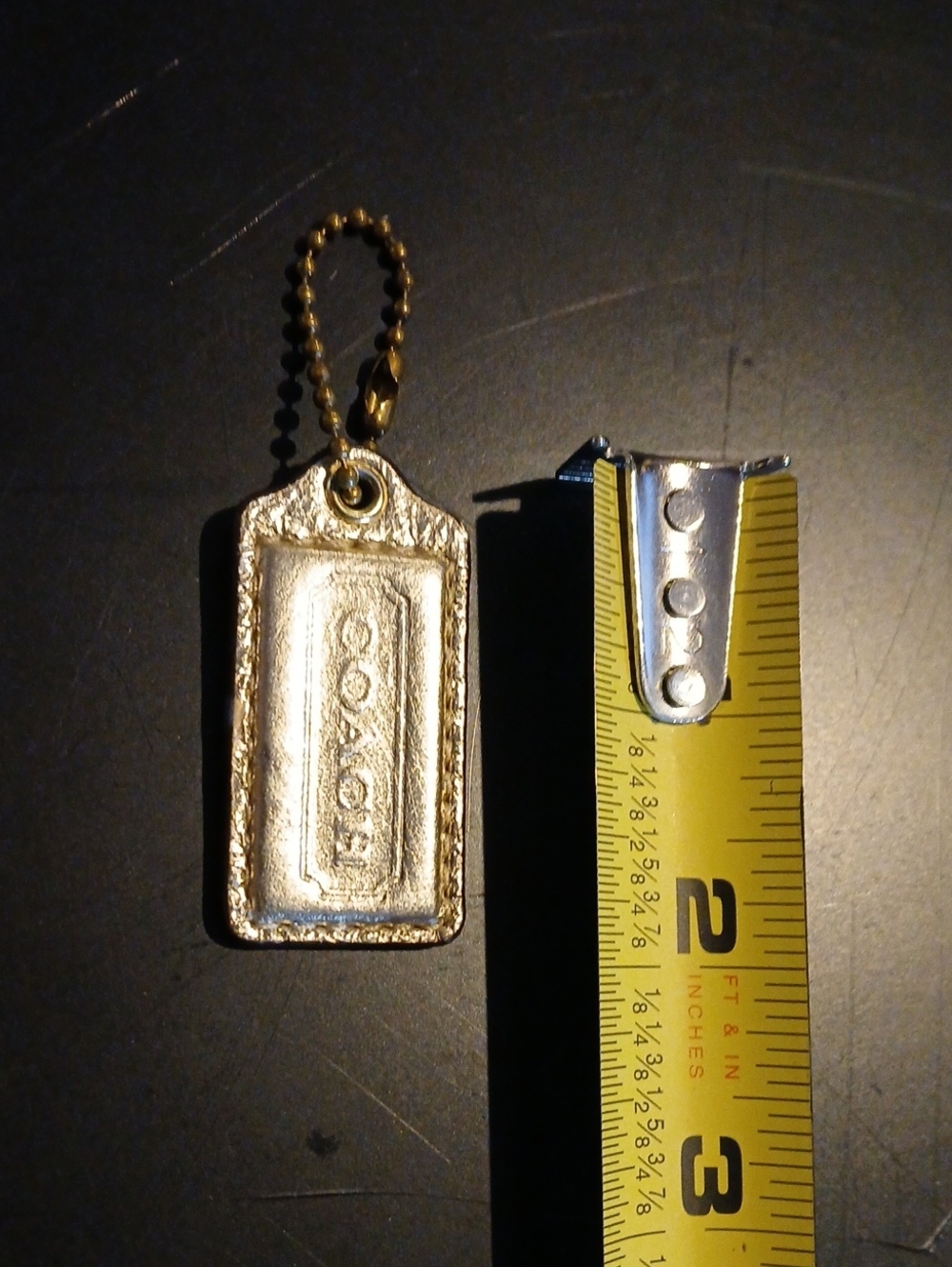 Coach Gold Leather Hangtag Small